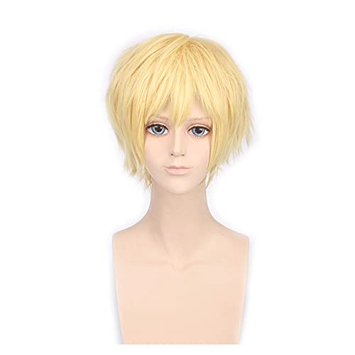 HBYLEE-Wig for cosplay Synthetische Kurzweiß Grau Blau Weiß Rot Schwarz Blau Lila Rosa Blond Grün Gelb Orange Universal Cosplay Perücke Pony Pl-002-14 von HBYLEE
