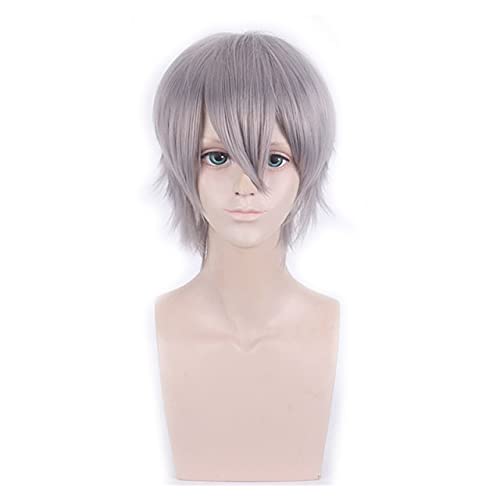 HBYLEE-Wig for cosplay Synthetische Kurzweiß Grau Blau Weiß Rot Schwarz Blau Lila Rosa Blond Grün Gelb Orange Universal Cosplay Perücke Pony Pl-002-26 von HBYLEE