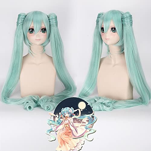 HBYLEE-Wig for cosplay Vocaloid Hatsune Miku Perücke Pferdeschwänze Black Rock Shooter Senbon Zakura Cosplay Perücke Langes Haar Blau Grün Schwarz Rosa Silve + Perückenkappe Pl-449 von HBYLEE