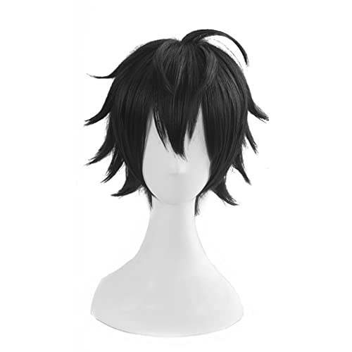 HBYLEE-Wig for cosplay Wig Anime Cosplay Anime-Perücke Hypnosis Mic Division Rap Battle Cosplay Ichiro Yamada Perücke kurze schwarze Perücke Anime-Show Cosplay-Event, von HBYLEE