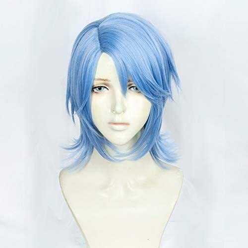 HBYLEE-Wig for cosplay Wig Anime Cosplay Kingdom Hearts III Aqua Cosplay Wig Role Play Party Hair for Christmas Halloween Blue 2019 New GANME Anime Hair Wigs + Wig Cap von HBYLEE