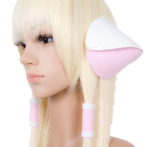 HBYLEE-Wig for cosplay Wig for 51 inches 130 cm long milk golden chobits chii blonde cosplay wigs with cosplay prop ears heat resistance hair wigs + wig cap one size withheadwear von HBYLEE