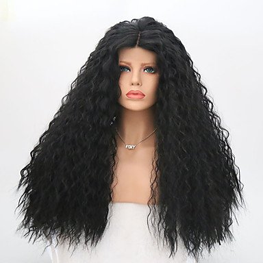 HBYLEE-Wig for cosplay Women's Long Curly Black Middle Part Synthetic Lace Front Wig von HBYLEE