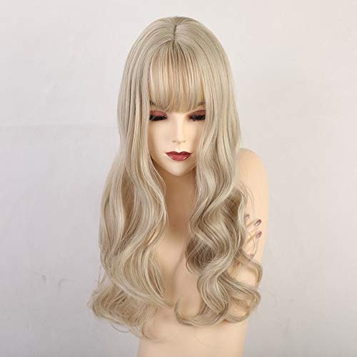 HBYLEE-Wig for cosplay anime cosplay perücke Lange Synthetische Perücken Mit Pony Mixed Blonde Braun Natürliche Welle Perücken Für Weiße Frauen Cosplay Perücken Hitzebeständige Faser Perücken Lc198-2 von HBYLEE