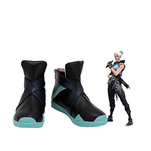 HBYLEE-Wig for cosplay anime cosplay perückeGame Valorant Jett Cosplay Boots Shoes Custom Made For Adult Women Girls Halloween Carnival Party 44 Male Size von HBYLEE