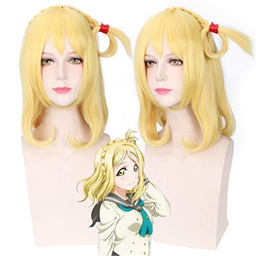 HBYLEE-Wig for cosplay anime cosplay perückeMari Ohara Perücken lieben Live Sunshine Cosplay Perücke Gelb Kunsthaar Anime Lovelive Sunshine Cosplay Haar Mari Ohara Perucas von HBYLEE