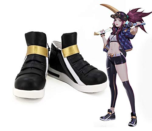 HBYLEE-Wig for cosplay anime cosplay perückeSpiel Lol Kda Akali Cosplay Schuhe Akali Cosplay Stiefel Für Erwachsene Frauen Schwarze Schuhe 36 von HBYLEE