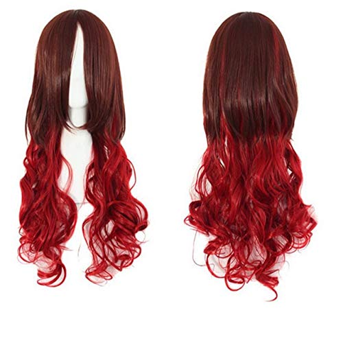 HBYLEE-anime cosplay perücke Harajuku Lolita Blau Rosa Ombre Haar Perücken Für Frauen Günstige Anime Cosplay Lange Wellenförmige Synthetische Perücke Mit Pony Für Kostüm Party red ombre von HBYLEE