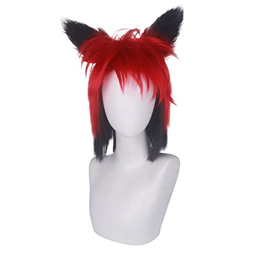 HBYLEECosplay Wig for Anime Hazbin Hotel Alastor Wig With Ear Role Play Wig[Farbe:nach Plan] von HBYLEE