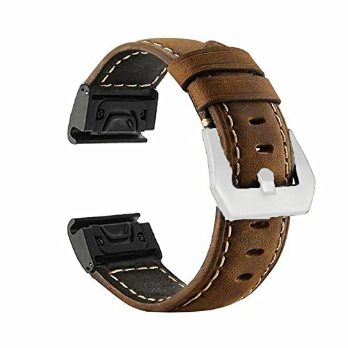 Lederarmband für Garmin Fenix 5/5X/5S Plus/6/6X/6S Pro/Mk2S Smart-Armband, schnelle und einfache Montage, Ersatzzubehör（D，22mm Fenix 6 5 plus von HBYLEE