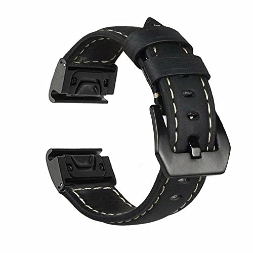 Lederarmband für Garmin Fenix 5/5X/5S Plus/6/6X/6S Pro/Mk2S Smart-Armband, schnelle und einfache Montage, Ersatzzubehör（a，26mm Fenix 6X 6X Pro von HBYLEE