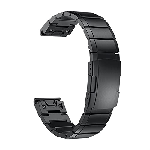 Metall-Uhrenarmband für Garmin Fenix 7 7S 7X 5X 5 6X 6Pro 3HR Easyfit Quick Release Edelstahlband Fenix7 Armband（Schwarz A，22mm Fenix 5 6 Pro von HBYLEE