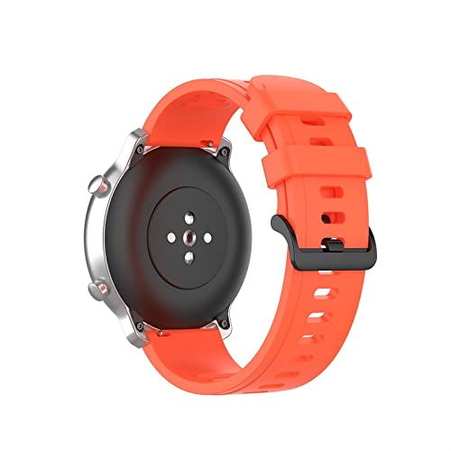 Offizielles Ersatzarmband aus Silikon für Samsung Galaxy Watch4 Classic 46 42 mm/Watch 4 44 40 mm Sportarmband Armband Gürtel（Orange/Rot，Galaxy Watch 4 44mm von HBYLEE