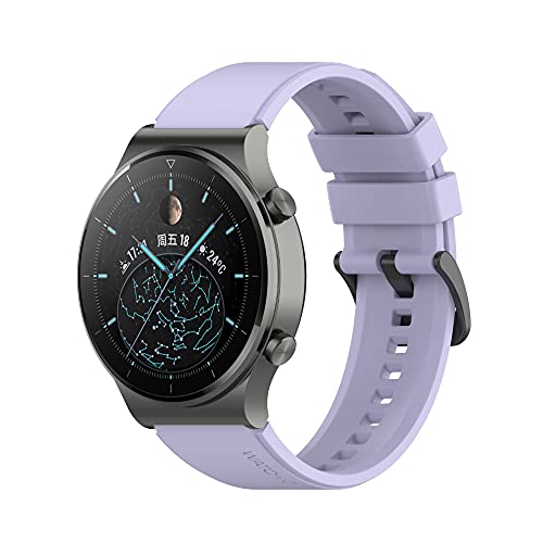 Offizielles Silikonarmband für Huawei Watch GT2 GT 2 Pro 46 mm GT 2e 3 3 Pro Armbänder（violett，Huawei gt2 pro) von HBYLEE