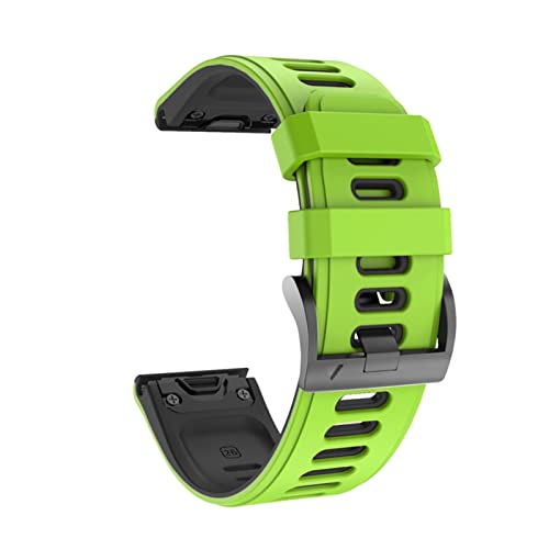 Silikon-Armband für Garmin Fenix Fenix 7X Fenix 7 Watch Schnellverschluss Easy Fit Armband 26 22 mm Strap（grün/schwarz，Fenix 7 von HBYLEE