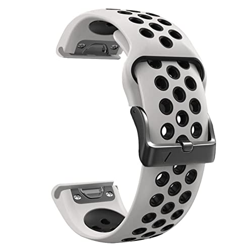 Silikon-Uhrenarmband mit Schnellverschluss, für Garmin Fenix 7X 7 Uhren, Easyfit-Armband, 26, 22 mm（weiß/schwarz，FOR Fenix 7 von HBYLEE
