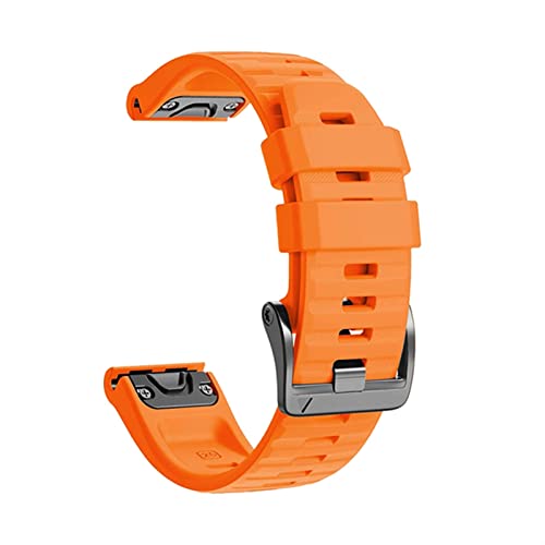 Silikon-Uhrenarmband mit Schnellverschluss für Garmin Fenix 7X 7 6X Pro Watch Easyfit Armband 26 22 mm Armband（Orange，26mm Fenix 7X von HBYLEE