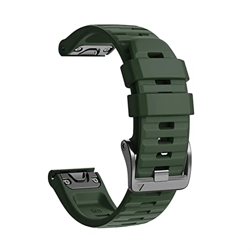 Silikon-Uhrenarmband mit Schnellverschluss für Garmin Fenix 7X 7 6X Pro Watch Easyfit Armband 26 22 mm Armband（armee-grün，22mmFenix 6 Pro von HBYLEE