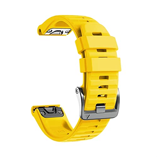 Silikon-Uhrenarmband mit Schnellverschluss für Garmin Fenix 7X 7 6X Pro Watch Easyfit Armband 26 22 mm Armband（gelb，22mmFenix 6 Pro von HBYLEE