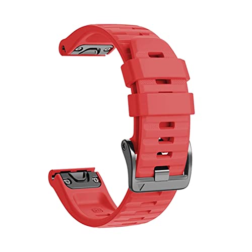 Silikon-Uhrenarmband mit Schnellverschluss für Garmin Fenix 7X 7 6X Pro Watch Easyfit Armband 26 22 mm Armband（rot，26mm Fenix 7X von HBYLEE