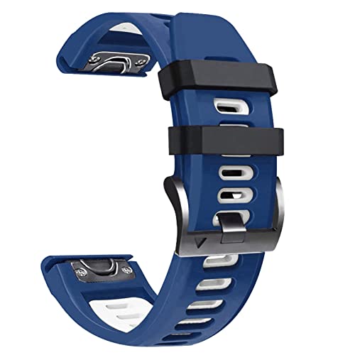 Sport-Silikon-Smart-Armband für Garmin Fenix 7, 7X, 6X, 6, Pro, 5X, 5 Plus, 3HR, einfache Passform, Schnellverschluss, 26 22 mm Armbänder（blau，Forerunner 935 945 von HBYLEE