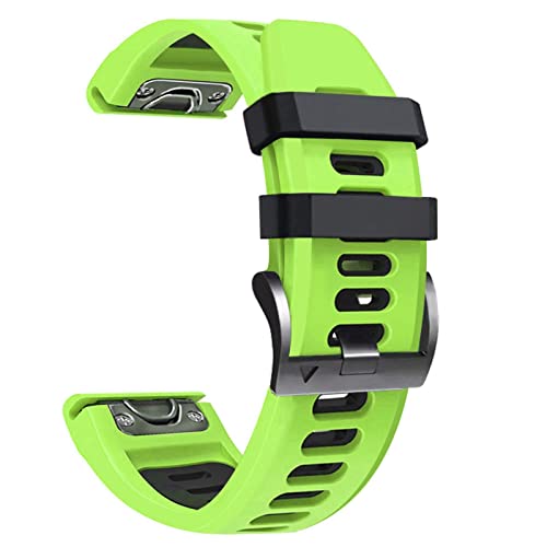 Sport-Silikon-Smart-Armband für Garmin Fenix 7, 7X, 6X, 6, Pro, 5X, 5 Plus, 3HR, einfache Passform, Schnellverschluss, 26 22 mm Armbänder（grün，Forerunner 935 945 von HBYLEE
