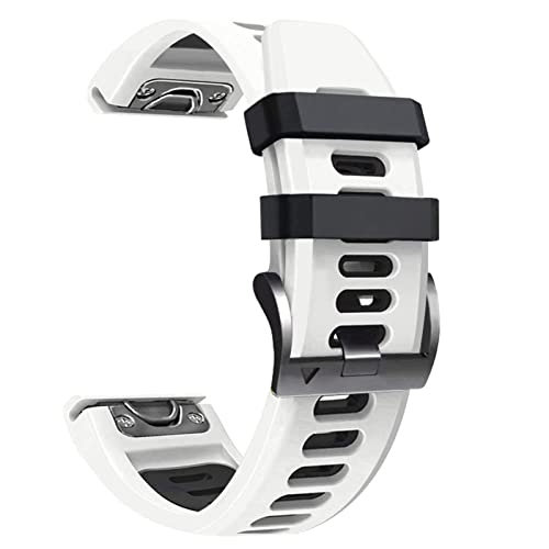 Sport-Silikon-Smart-Armband für Garmin Fenix 7, 7X, 6X, 6, Pro, 5X, 5 Plus, 3HR, einfache Passform, Schnellverschluss, 26 22 mm Armbänder（weiß，Forerunner 935 945 von HBYLEE