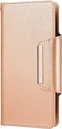 Wallet Case for iPhone 14/14 Max/14 Pro/14 Pro Max, Flip Leder Handyhülle, Removable Magnetic Case, with Card Slot Kickstand Funktion （gold，14 Max 6.7" von HBYLEE