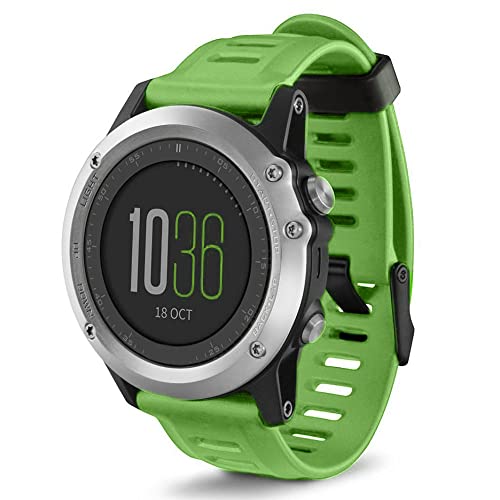 Weiches Silikon-Armband, 26 mm, Schnellverschluss, für Garmin Fenix 6X 6X Pro 5X 5XPlus 3 HR Descent MK1 D2 Bravo Easyfit Uhrenarmband（e，26mm For Fenix 3 HR von HBYLEE