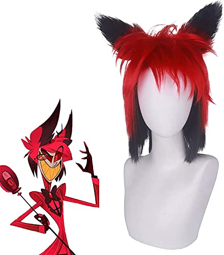 Wig Anime Cosplay Anime Cosplay Perücken, Alastor Cosplay Perücken mit freier Wig-Kappe (Farbe: rot) von HBYLEE