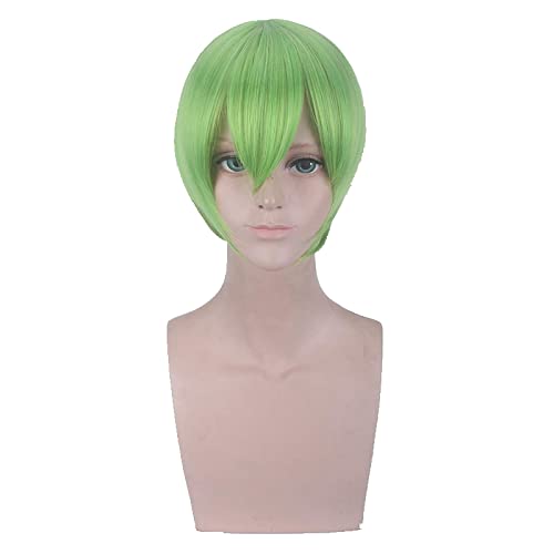 Wig Anime Cosplay REYHS Perücke for Sapphire Cosplay Perücke klein blau weiblich und klein grün weiblich sexuell weiblicher Körper Kurze Perücken for Frauen OneSize grün (Color : Green, Size : One S von HBYLEE