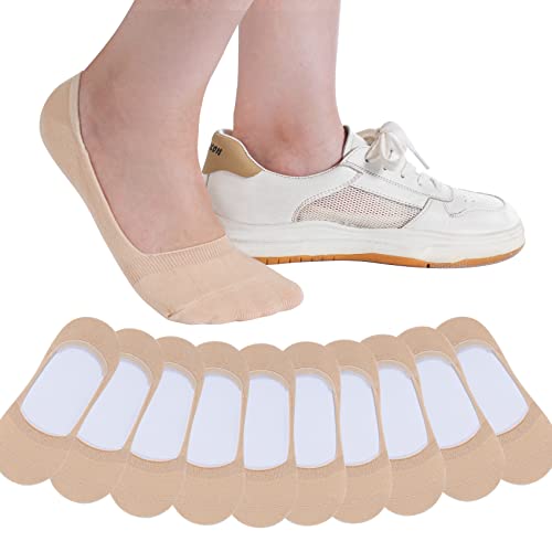 10 Paar Füßlinge für Damen unsichtbare kurze Socken Sneaker Söckchen mit Rutschfestem Silkon derselben Farbe von HBselect