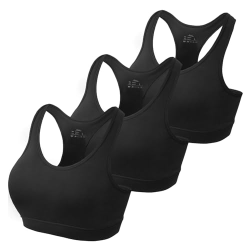 HBselect Sport BH Bustier Damen Bralette Nathloser mit Polstern Sportbekleidung Polyesterfaser ohne Bügel atmungsaktiv Joggen Yoga Jumping Fitness von HBselect