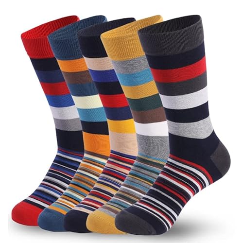 HBselect 5 Paar Socken Bunte Ringelsocken Sportsocken Lange Socken von HBselect