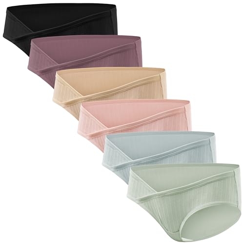 HBselect 6er Unterhosen für Schwangere Umstandsmode Hösschen Damen Unterwäsche aus Baumwolle Schwangerschaft Postpartum Slip von HBselect