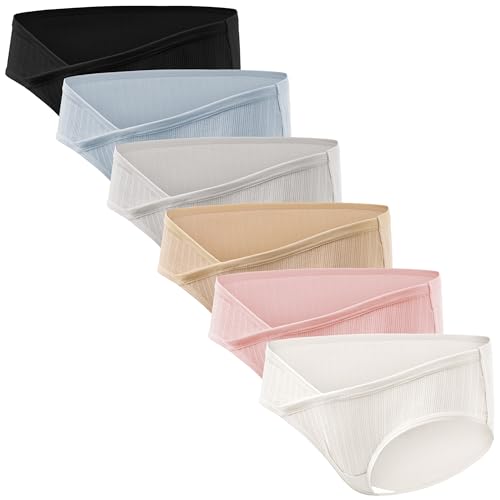 HBselect 6er Unterhosen für Schwangere Umstandsmode Hösschen Damen Unterwäsche aus Baumwolle Schwangerschaft Postpartum Slip von HBselect