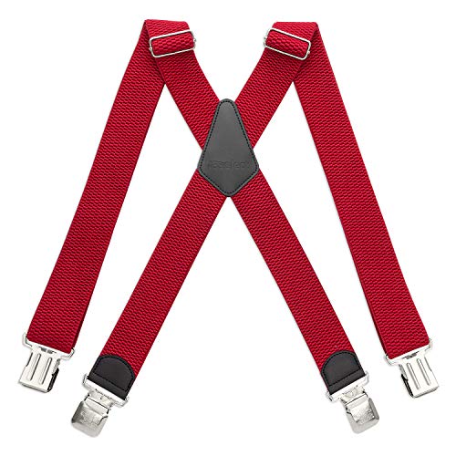 HBselect Hosenträger Herren mit 4 starken Clips 4 cm breit X-formoig elastisch einstellbar Länge für Damen Buro von HBselect