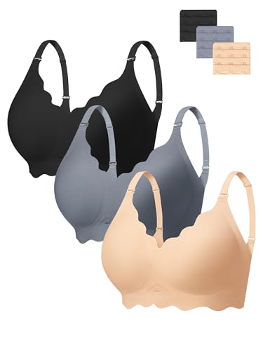 HBselect Nahtlose BHS Damen ohne Bügel Glatt Komfort Vollschalen Gepolstert Bustier weicher BHS Schwarz Blau Beige S HBselect Nahtlose BHS Damen ohne Bügel Glatt Komfort Vollschalen Gepolstert Bustier weicher BHS Schwarz Blau Beige S von HBselect