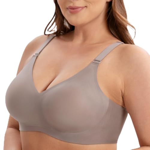 HBselect Nahtloser Minimizer BH Damen Ohne Bügel Push Up V-Ausschnitt Bralette Damen BHS Atmungsaktiver Und Ultrakomfortabler T Shirt Bra mit zusätzlicher BH-Verlängerung von HBselect