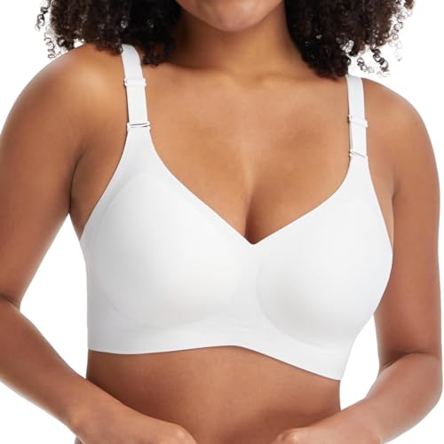 HBselect Nahtloser Minimizer BH Damen Ohne Bügel Push Up V-Ausschnitt Bralette Damen BHS Atmungsaktiver Und Ultrakomfortabler T Shirt Bra mit zusätzlicher BH-Verlängerung von HBselect