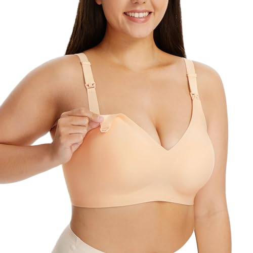 HBselect Still BH ohne Bügel Seidig Schwangerschafts BH Glatt Mutterschaft BH Umstands Nahtlos Wireless Bra Womens Underwire Nursing Bra von HBselect