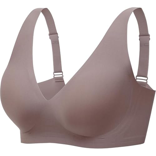 HBselect Womens Wireless Bra Womens One Smooth U Underwire Bra Grey L 9002 von HBselect