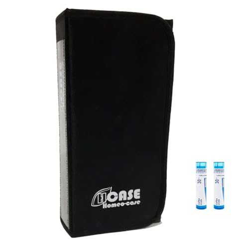 HOMEO-CASE | Homöopathie Etui mit 10 Fächern für 6 g Röhrchen Typ Cemon und 60 Röhrchen 4 g Typ Boiron | Farbe Schwarz (Ohne Röhren) von HCASE Homeo-case