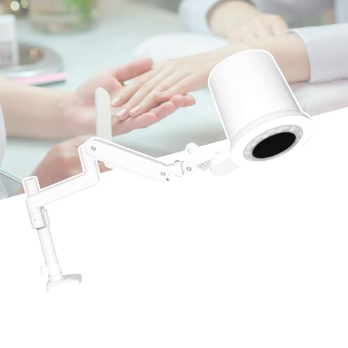 Nagelstaubentferner FüR Nagelstudios, Mit Abnehmbarem Kabel-Organizer, Mit Eingebauter Dimmbarer Led, Austauschbarem Filter Und Universeller Tischhalterung von HCAUYNN