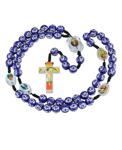 HCAXKFMMXU 6 Farben Kreuz Gebetskette Rosenkranz Halskette Zufällige Heilige Ikone Medaille Spacer Perlen Kruzifix Anhänger Chaplet Religiöser Schmuck HCAXKFMMXU 6 Farben Kreuz Gebetskette Rosenkranz Halskette Zufällige Heilige Ikone Medaille Spacer Perlen Kruzifix Anhänger Chaplet Religiöser Schmuck von HCAXKFMMXU