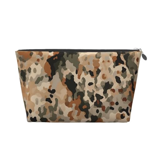 HCBPWVQA Make-up-Tasche aus Leder für Damen, Reise-Kulturbeutel, Braun und Leopardenmuster, Camouflage-Kosmetiktasche, große Make-up-Tasche mit Reißverschluss, silber, Einheitsgröße HCBPWVQA Make-up-Tasche aus Leder für Damen, Reise-Kulturbeutel, Braun und Leopardenmuster, Camouflage-Kosmetiktasche, große Make-up-Tasche mit Reißverschluss, silber, Einheitsgröße von HCBPWVQA
