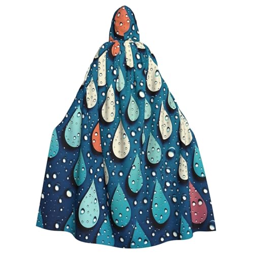HCBPWVQA Unisex Halloween Kapuzenumhang Wassertropfen Punkte Kapuzenmantel Hexenumhang für Halloween Cosplay Kostüm von HCBPWVQA