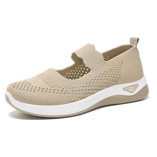 HCDZF Atmungsaktive Strick-Slip-On-Sneakers für Damen Leichte Walking Casual Flats,Gelb,38 EU HCDZF Atmungsaktive Strick-Slip-On-Sneakers für Damen Leichte Walking Casual Flats,Gelb,38 EU von HCDZF