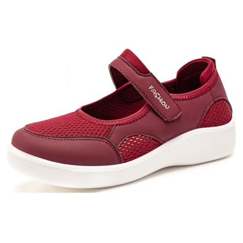 HCDZF Atmungsaktive Strick Turnschuhe Schuhe Sommer Casual Mesh Frauen Mutter Wanderschuhe,Rot,38 EU HCDZF Atmungsaktive Strick Turnschuhe Schuhe Sommer Casual Mesh Frauen Mutter Wanderschuhe,Rot,38 EU von HCDZF