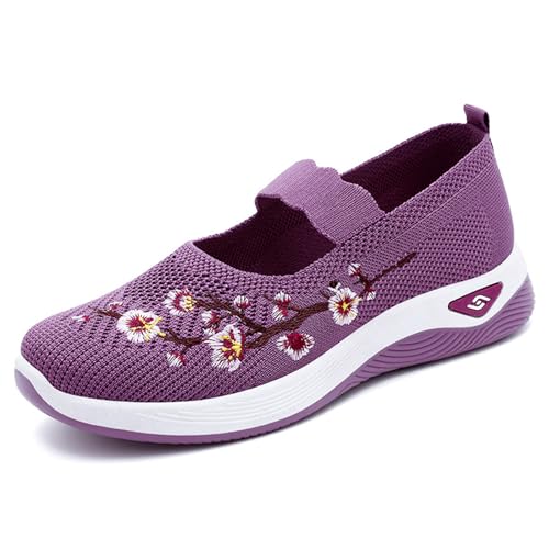 HCDZF Atmungsaktive gestrickte Wanderschuhe für Damen Leichte Komfort-Freizeitschuhe zum Hineinschlüpfen,Lila,39 EU HCDZF Atmungsaktive gestrickte Wanderschuhe für Damen Leichte Komfort-Freizeitschuhe zum Hineinschlüpfen,Lila,39 EU von HCDZF